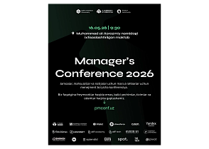 Central Asian Fintech Association (CAFA)Toshkent shahrida bo‘lib o‘tadigan menejerlar va IT yetakchilari uchun eng muhim tadbirlardan biri — Manager’s Conference 2026 tadbirining hamkori va ishtirokchisi sifatida qatnashadi.