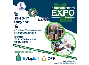 Yaqin kunlarda Toshkent shaxrida “Banks&BusinessExpo2024” nomli Xalqaro ko‘rgazmasi bo‘lib o‘tishi rejalashtirilmoqda!