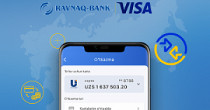 Ravnak-Bank Visa bilan hamkorlikda Oʻzbekistonda birinchi boʻlib telefon raqami orqali kartalarga pul oʻtkazmalarini yoʻlga qoʻydi.