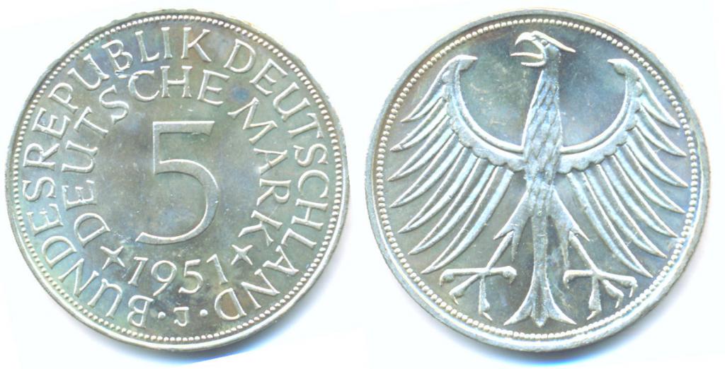 монета 5 марок